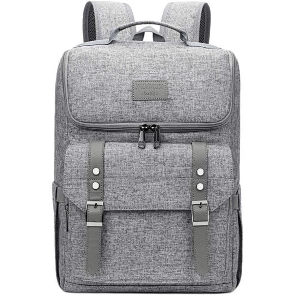 Unisex Vintage Backpack Travel Laptop Backpack with Usb Charging Port, Gray main image 4